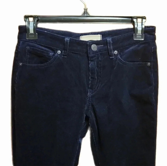 Uniqlo Heattech Navy Blue Corduroy Skinny Straight Pants - Picture 2 of 6